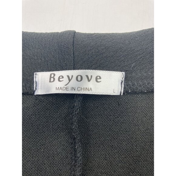 Beyove Women's L Black One Button Blazer with Gathered Sleeves - Picture 3 of 3